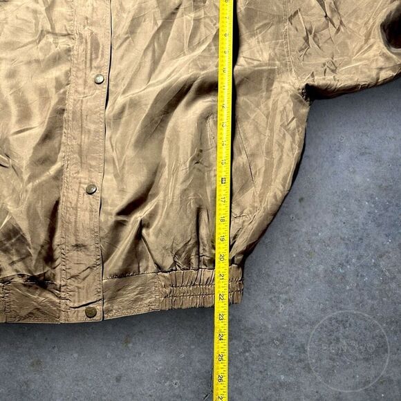 Vintage Details Sportswear Women's Snap Zippered Winbreaker Jacket Large Brown - Picture 7 of 7